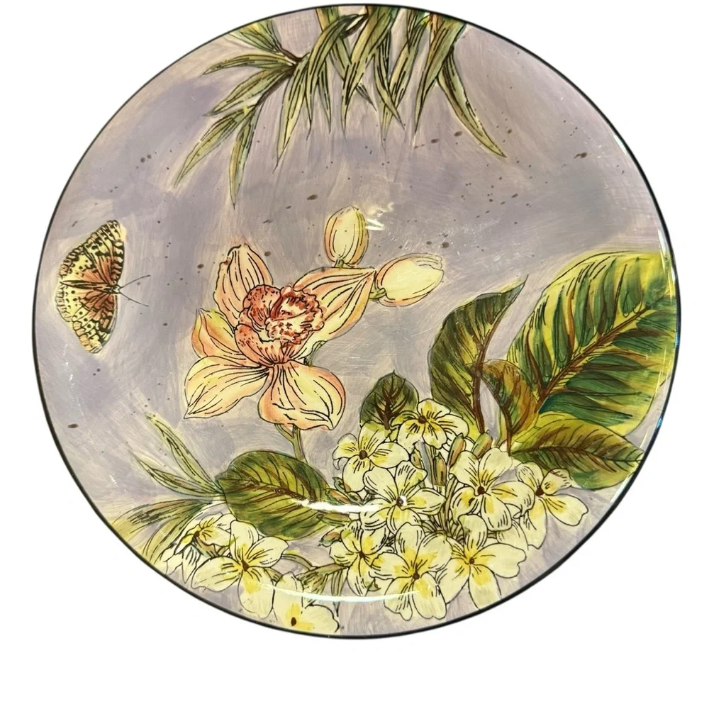 Certified International Pamela Gladding Salad Plates Botanical Butterfly - Picture 3 of 7